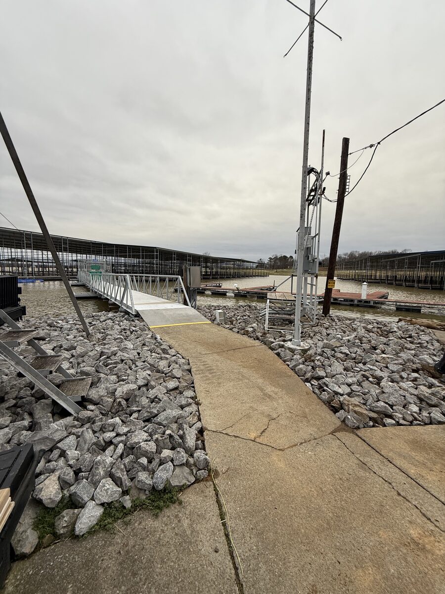 Riprap shoreline erosion control — lake marina stabilization
